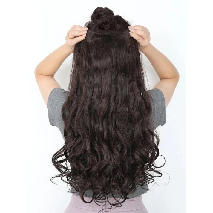 24 Inches" Clip In Hair Extensions + FREE Hair Bun (Juda) Extension