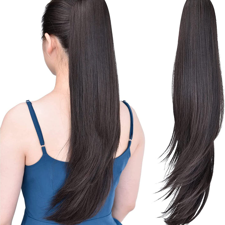 18 Inch Ponytail Hair Extension + FREE Hair Bun (Juda) Extension